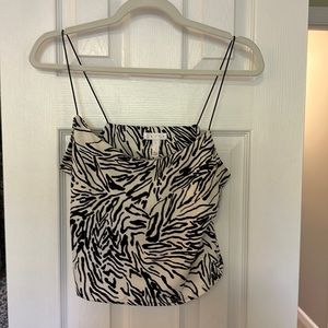 black and white striped tank top